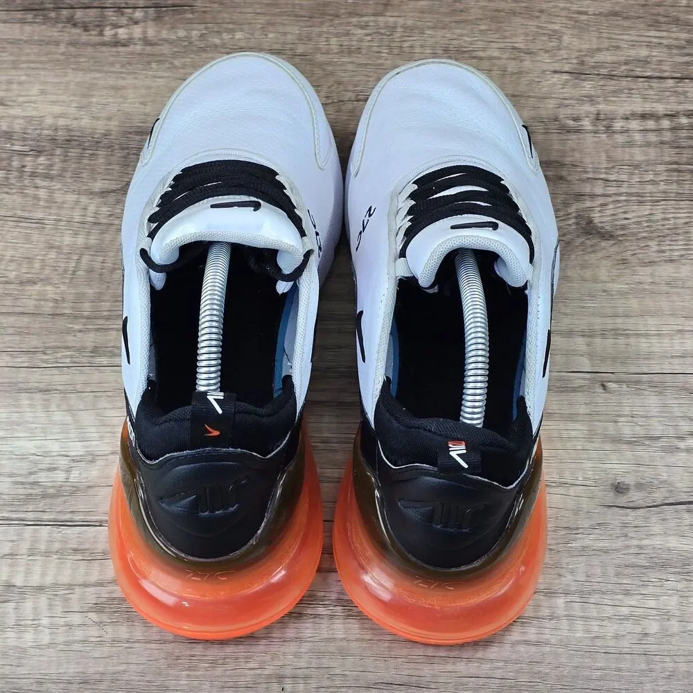 Nike Air Max 270 Leather Men's Size 9 White Black Running Shoes (BQ6171-100)